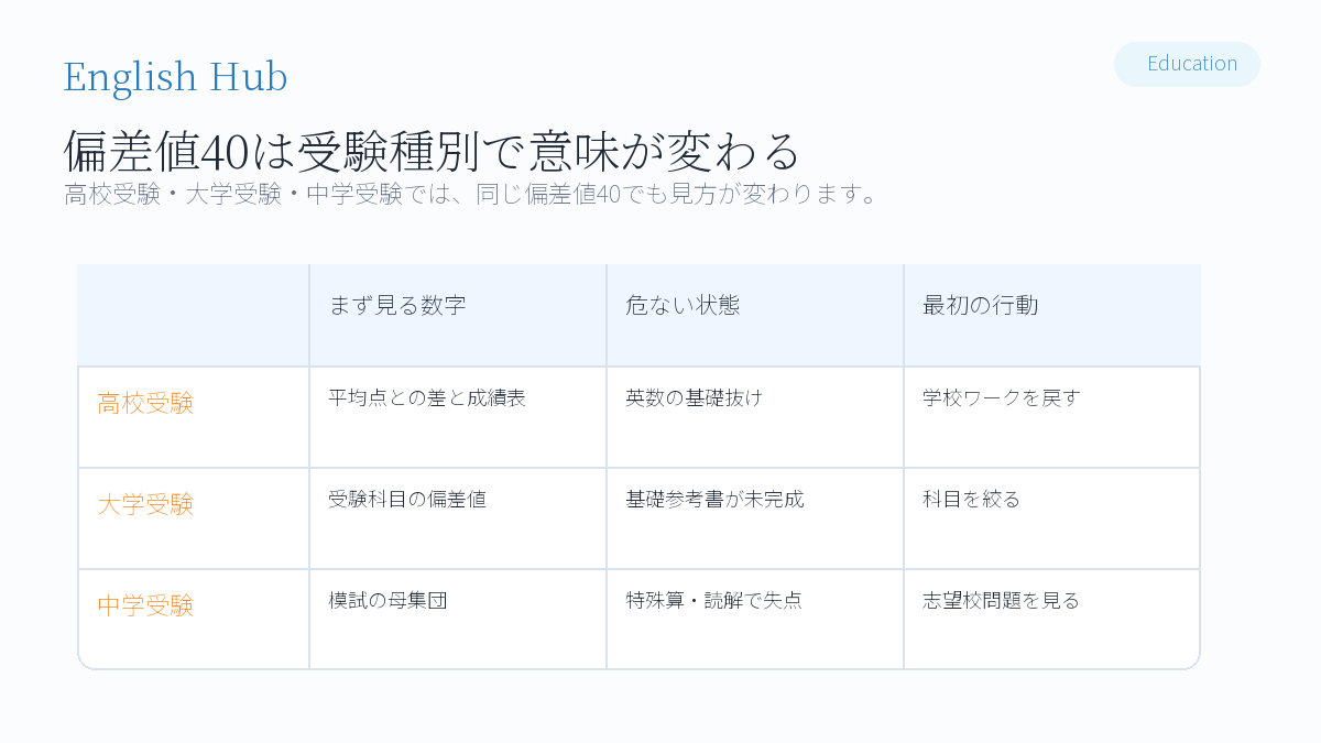 高校受験で偏差値40はどのくらいか