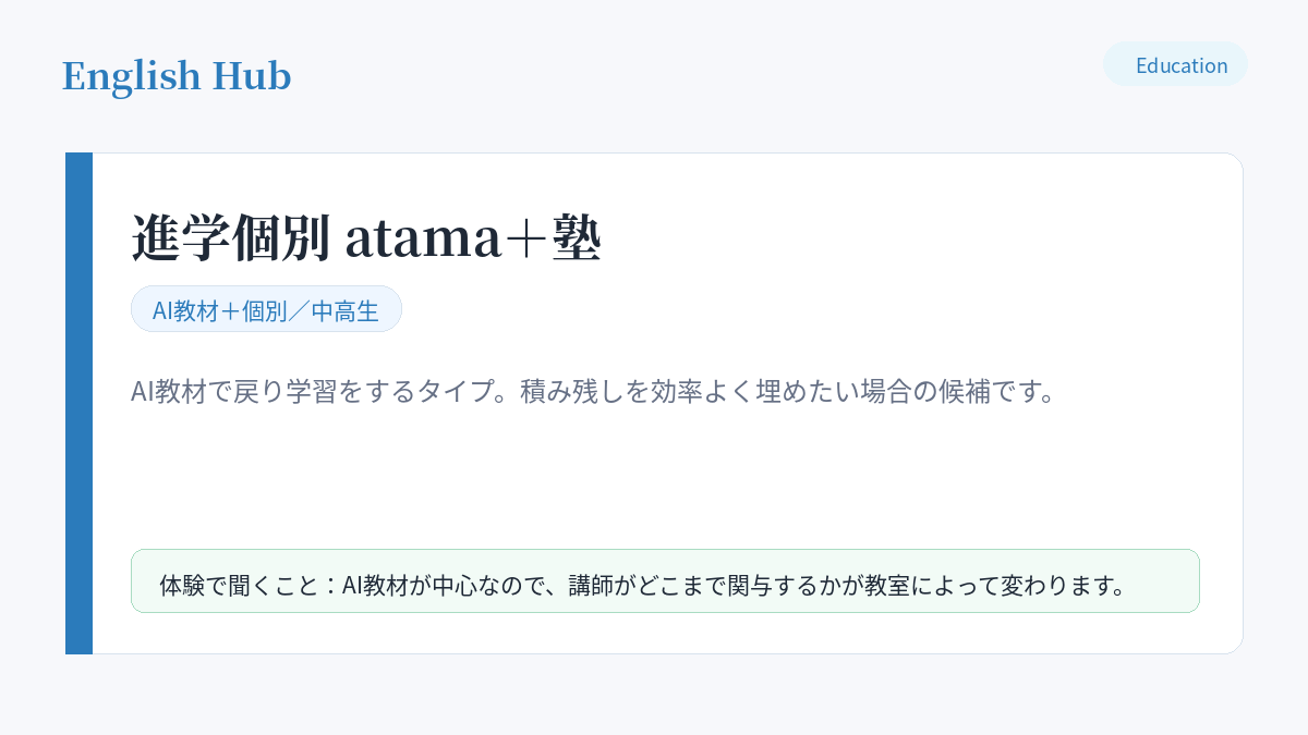 進学個別 atama+塾の公式サイト