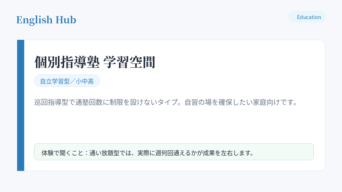 個別指導塾 学習空間の公式サイト
