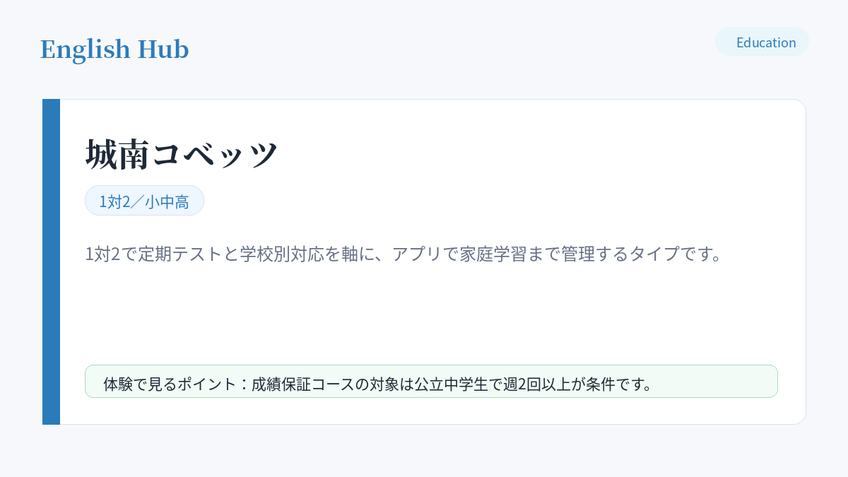 城南コベッツの指導形式と特徴