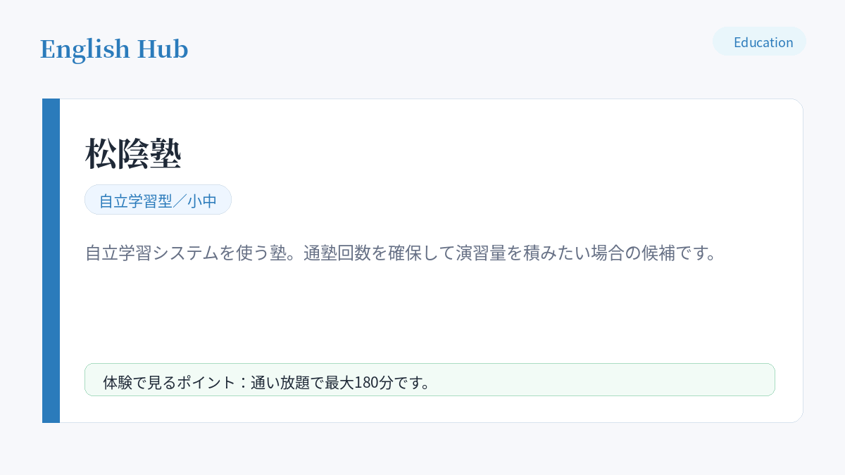 松陰塾の指導形式と特徴