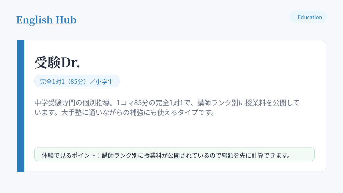 受験Dr.の指導形式と特徴