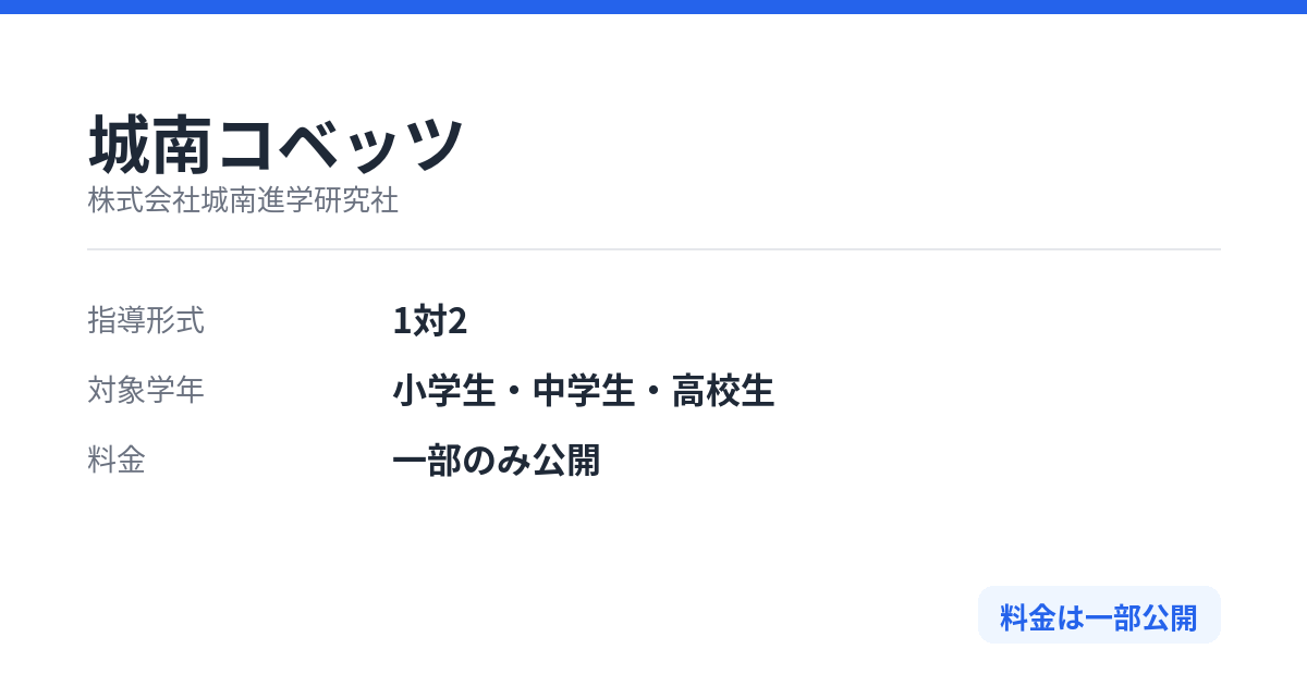 城南コベッツの特徴