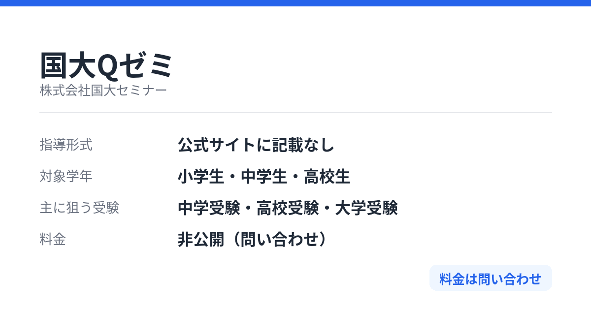 国大Qゼミの特徴