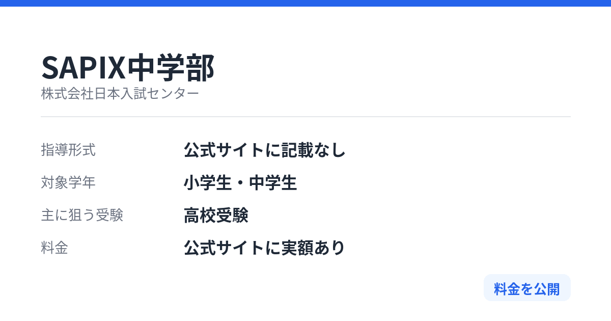 SAPIX中学部の特徴