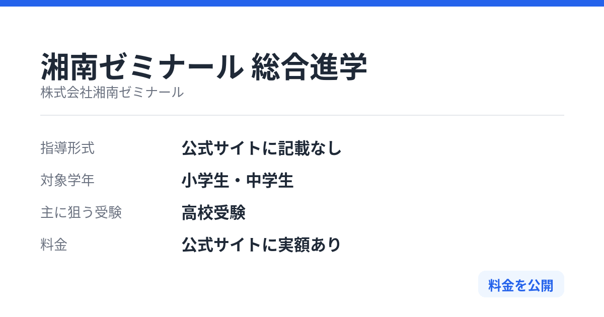 湘南ゼミナール 総合進学の特徴