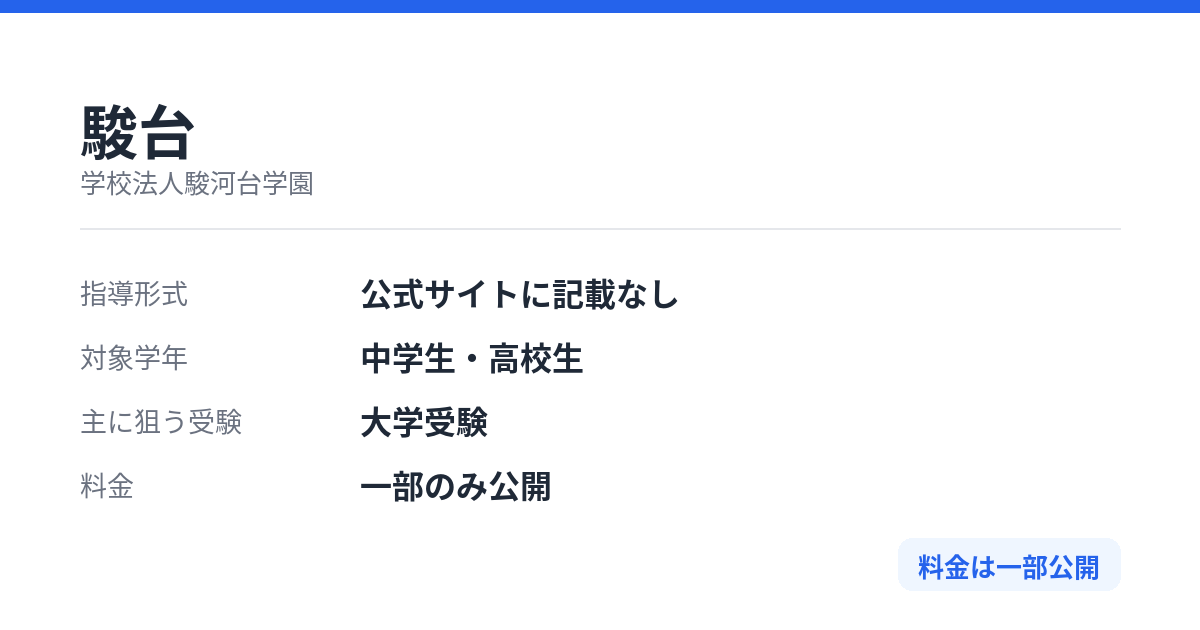駿台の特徴