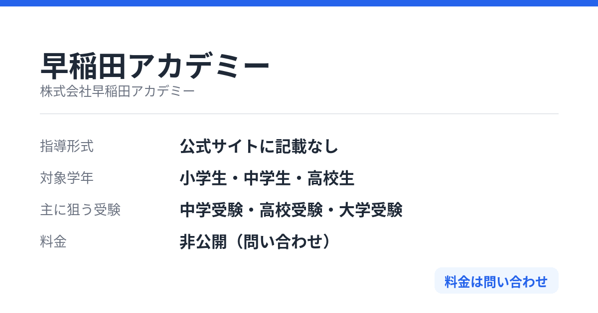 早稲田アカデミーの特徴